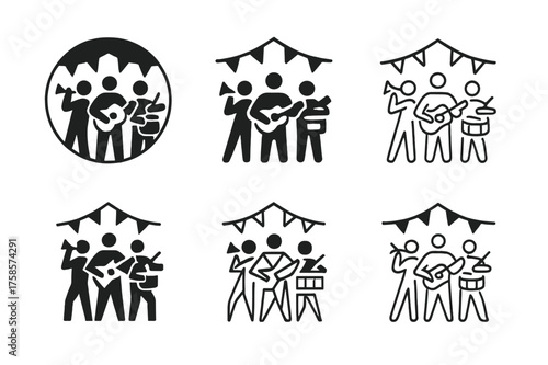 Festival Logo Variations. Community celebrations (local festivals, public events). Set Logo of Community celebrations (local festivals, public events): Live