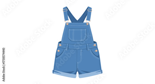 Denim short overalls for casual wear and outdoor activities.