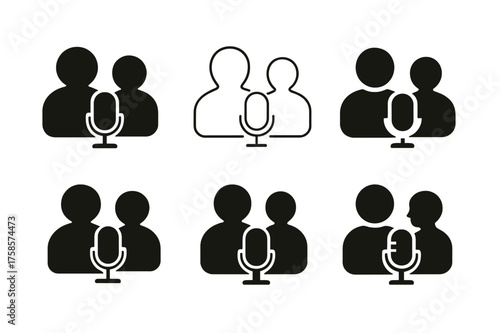 Career Support Logos. Supporting family members through career transitions. Set Logo of Supporting family members through career transitions: Mock interview