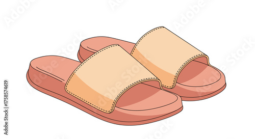 A pair of comfortable slide sandals for everyday wear.