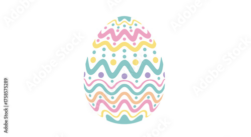 A colorful easter egg with a decorative pattern.