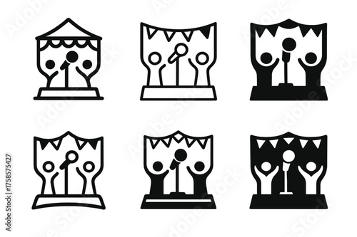 Festival Logo Variations. Community celebrations (local festivals, public events). Set Logo of Community celebrations (local festivals, public events):