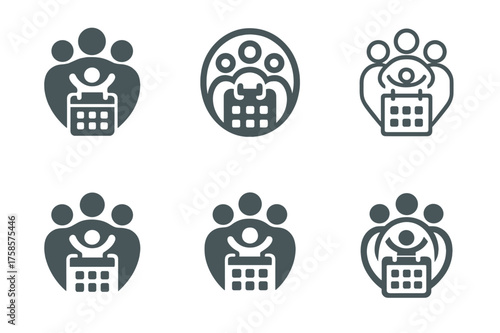 Family Career Support Logos. Supporting family members through career transitions. Set Logo of Supporting family members through career transitions: Family