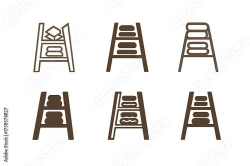 Boutique Clothes Browsing. A person browsing through racks of clothes in a stylish boutique. Set Logo of A person browsing through racks of clothes in a