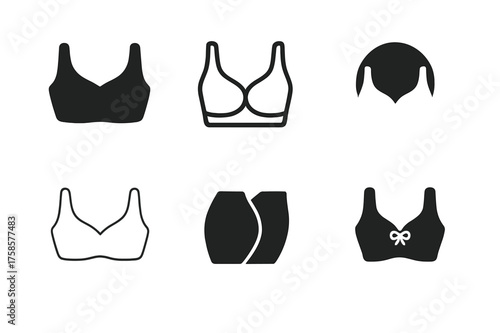 Comfort Fashion Logos. Fashion for comfort. Set Logo of Fashion for comfort: Seamless Undergarment. harmonious logo variations of the same emblematic concept