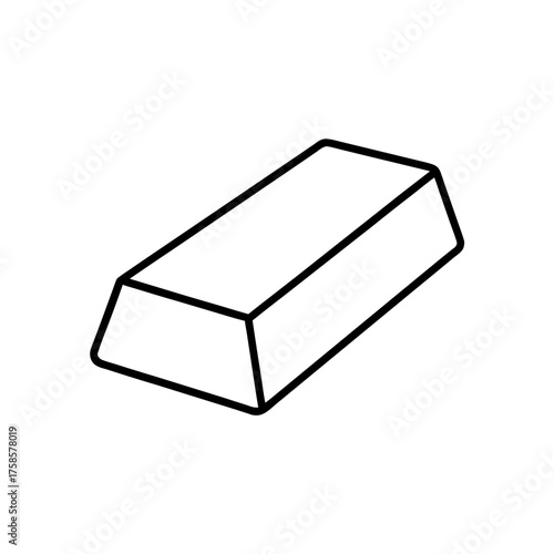 Illustration of a gold bullion on transparent background