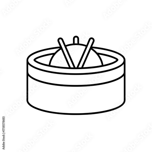 Steamed dim sum with chopsticks on transparent background