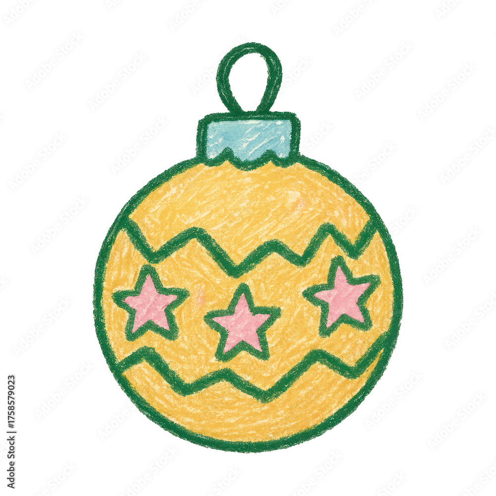 Obraz premium PNG Colorful hand-drawn Christmas ornament