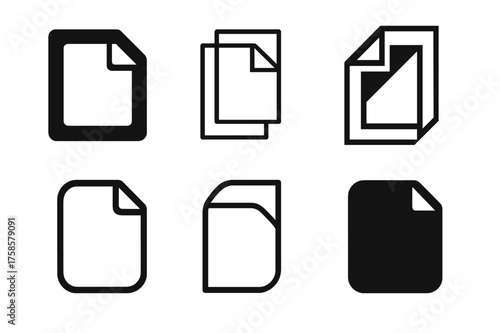 Diverse Paper Logos. Paper types for printing. Set Logo of Paper types for printing: Vellum translucent paper. harmonious logo variations of the same