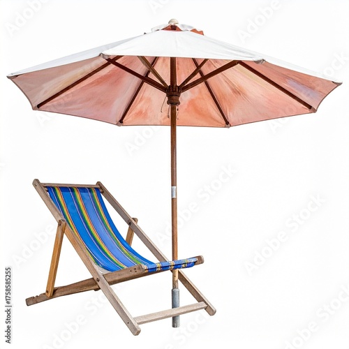 beach umbrella and chair