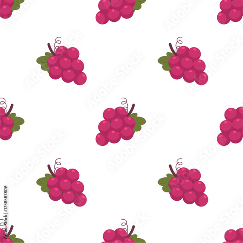 Purple grape seamless pattern Fruit background.