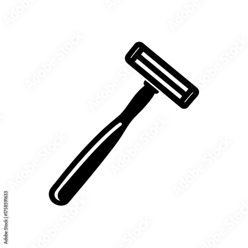 Illustration of a safety razor tool on transparent background silhouette