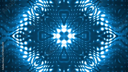 Abstract looping 4k video. Kaleidoscope wavy psychedelic background