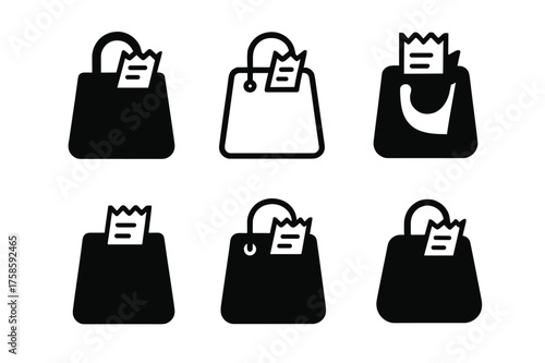 Boutique Logo Variations. A person browsing through racks of clothes in a stylish boutique. Set Logo of A person browsing through racks of clothes in a stylish