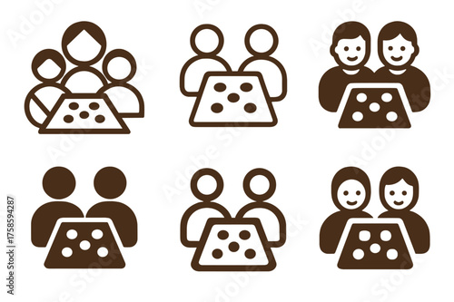 Sibling Connection Logos. Sibling moments and family bonding. Set Logo of Sibling moments and family bonding: Board Game Night. harmonious logo variations of