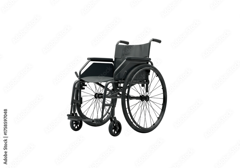 Fototapeta premium Detailed 3d render of a modern wheelchair isolated on transparent background