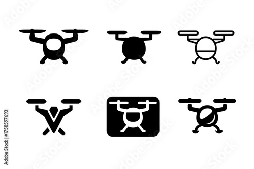 eVTOL Logo Variations. Future of transportation. Set Logo of Future of transportation: Electric vertical takeoff and landing taxi (eVTOL). harmonious logo