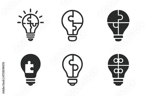 Creative Logo Variations. Professional development programs and workshops. Set Logo of Professional development programs and workshops: Icebreaker / Brainstorm