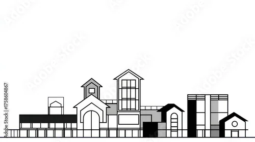 Obraz Cityscape architectural illustration