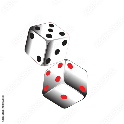 Dice set. 3D gambling and game design