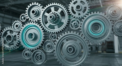 Wallpaper Mural Gears Interlocking Machine Factory. Torontodigital.ca