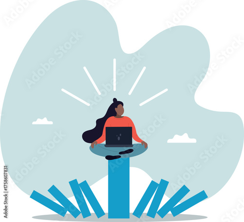 Mindfulness meditation relax to reduce stress and eliminate distraction, calm to build energy or spiritual wellness .about a man and his life.