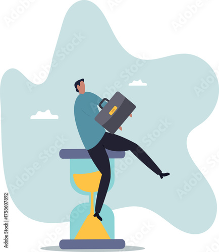 Wasting time waiting and never start new business, time fly or ineffective thinking or laziness.about a man and his life.
