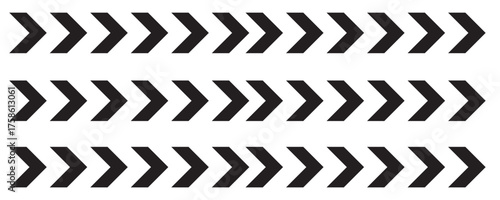 Set of Black chevron arrows line vector set with direction symbol, directional Arrow Set on White Background for infographic template, web interface, business presentation and minimalist design bundle