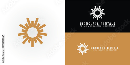 Modern gear icons symbolize elite performance and exceptional service. With their precise, bold lines, they convey trust, innovation, and strength—the premium standard for industrial equipment rentals