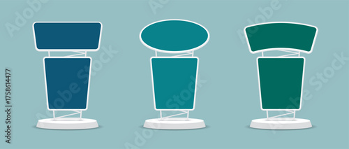 blank pylon signage graphic vector set