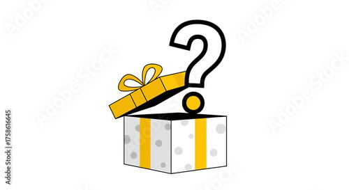 Unwrap the Mystery Surprise gift with a question mark, the perfect present for any occasion bringing joy and excitement to your special day