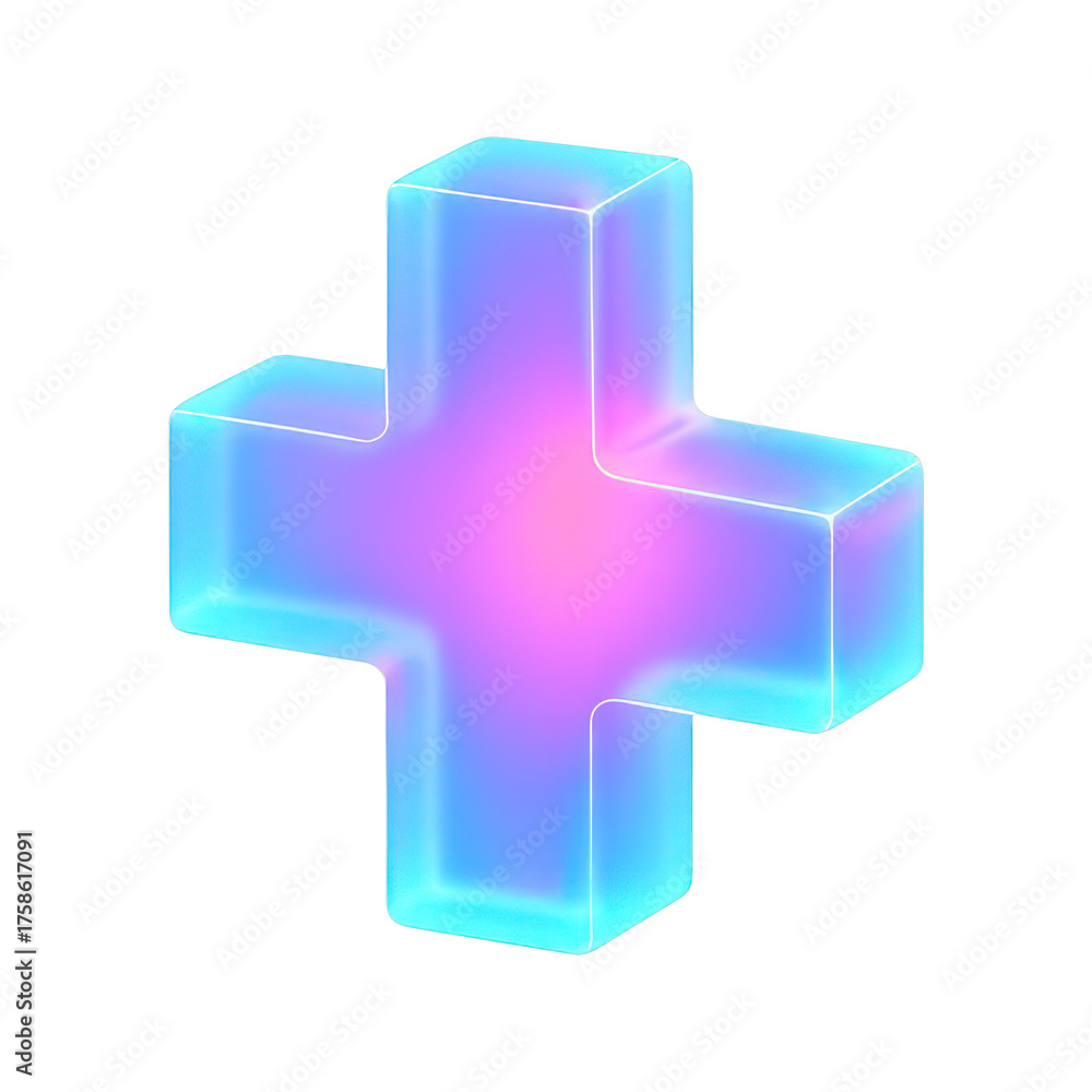 Obraz premium PNG Holographic glowing 3D plus