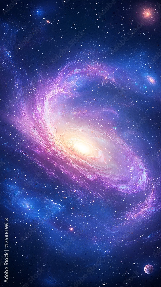 Fototapeta premium Dreamy Galaxy Rotating Spiral Nebula