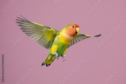 Peach faced lovebird flying pet bird exotic bird colorful bird avian animal