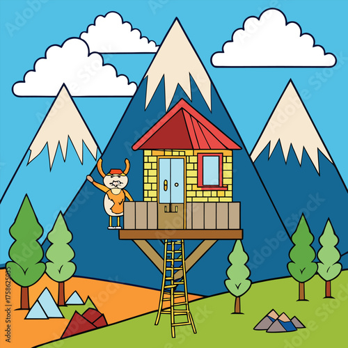 a peruvian andes mountain treehouse with llama nea.eps