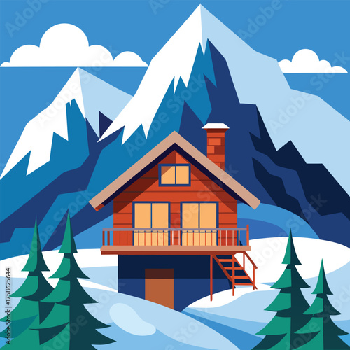 a swiss chalet style alpine treehouse covered in s (1).eps