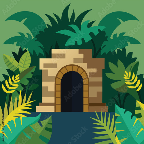 aztec stone arch hidden in jungle  (1).eps
