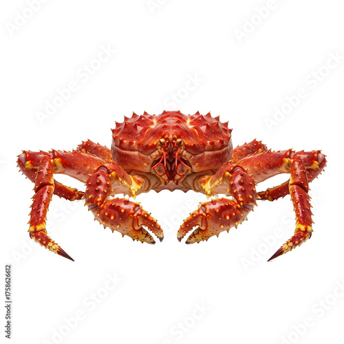 Close up of a cooked red king crab a delicious seafood delicacy.