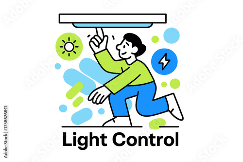 LED Light Adjustment. Under-cabinet light. Character adjusting glowing under-cabinet LED with floating