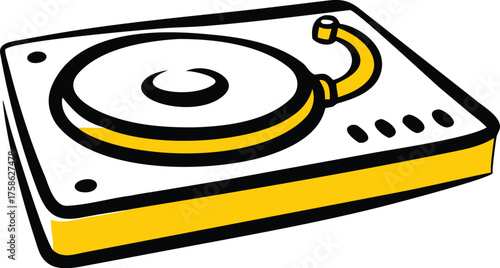 dj turntable vector illustration on white backgrou.eps