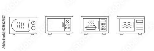 Vector art of microwave oven line icon kitchen appliance vector illustration of a microwave icon  . eps 10