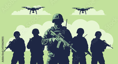 Modern military forces utilize drones alongside their soldiers in combat operations.