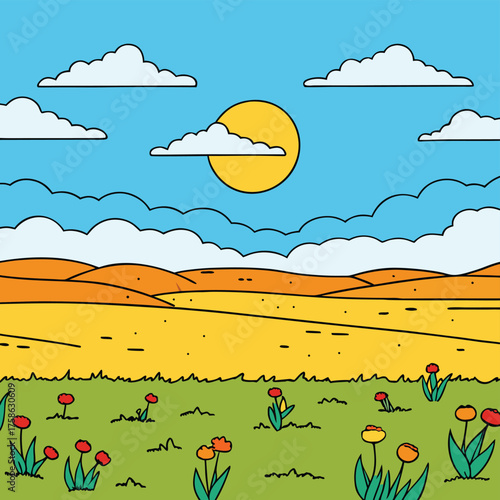 minimal vector landscape of siberian plains with v (1).eps