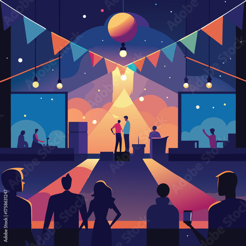 party glowing lights background with colorful spar.eps