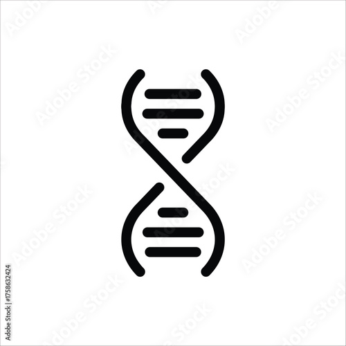 Genetic DNA icon. Vector line biotechnology molecular chromosome helix gene signs outline illustration collection. For web design, isolated on white background.