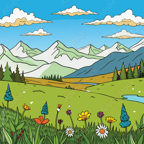 vast tundra scene in summer with wildflowers and d (1).eps