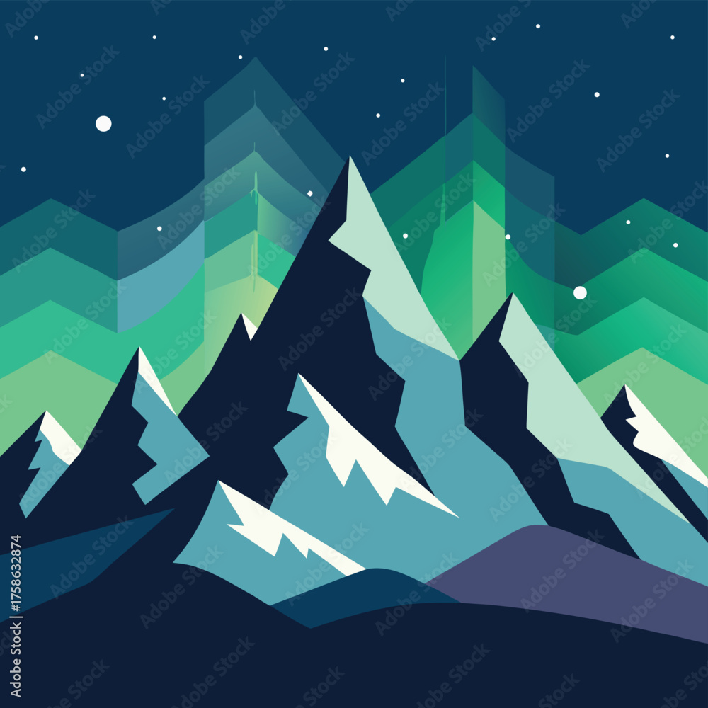 Obraz premium vector wallpaper of snow covered mountain peaks un.eps