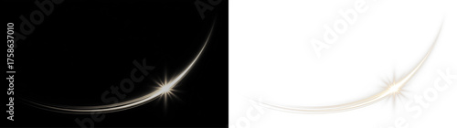 Photos A luminous light trail with a bright starburst effect on a transparent background