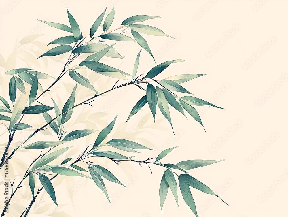 Fototapeta premium Fresh and natural background image of bamboo leaves