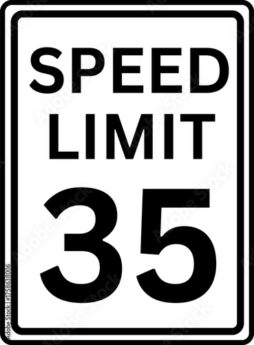 Speed Limit 35 mph Traffic Sign